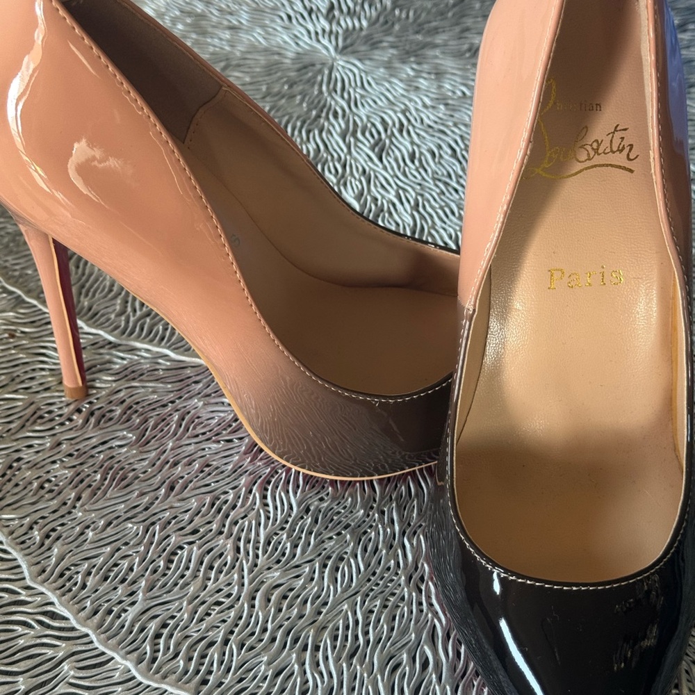 Christian Louboutin Black and Nude Heels Perfect Condition